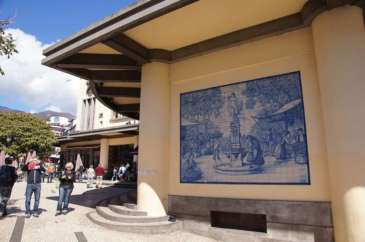 An azulejo panel at the Mercado dos Lavradores in Funchal.